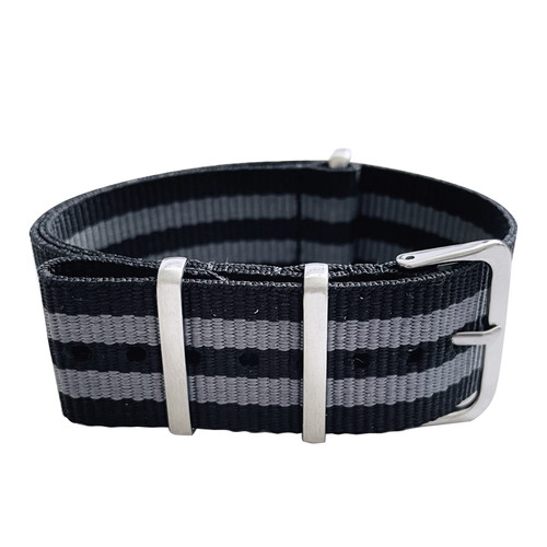 Nylon NATO strap - Black / Grey