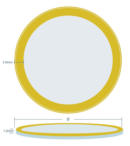 Flat Printed Glass (Gold)