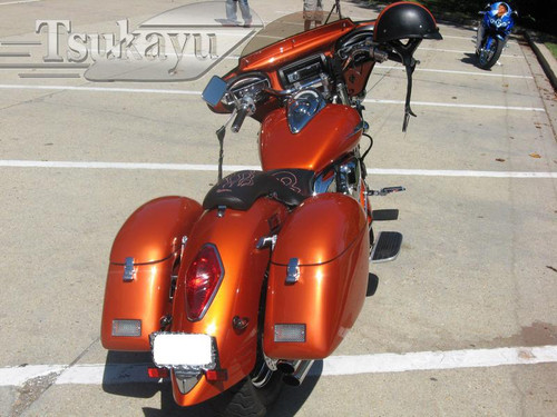 Batwing Fairing for Honda VTX 1300 - 6" x 9" Speakers + Stereo - Black (Disclaimer: Part Only, bike is only used for illustrative purposes)