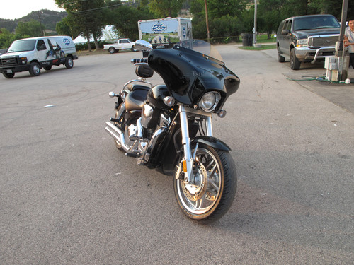 Black Paint Batwing GPS Fairing with 6"x 9" Speakers and Stereo Honda VTX 1800C 2001-2009 (Disclaimer: Part Only, bike is only used for illustrative purposes)