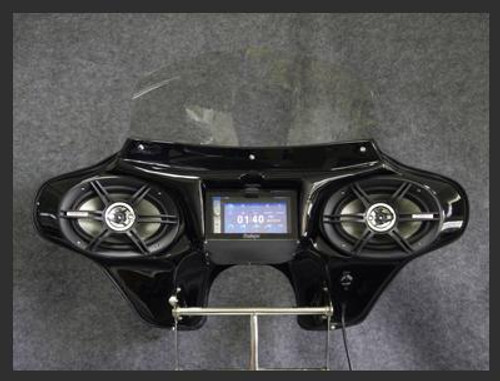 Black Paint Batwing GPS Fairing with 6"x 9" Speakers and Stereo Yamaha Road Star