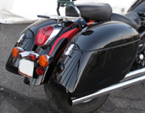 Jumbo Strong Hardbags Kit for Yamaha Vstar950 - Quick Release, Gloss Black Painted, ABS Version