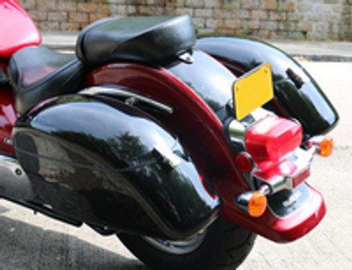 Short Strong Hardbags Kit for Suzuki VL1500LC - Quick Release, Gloss Black Painted, ABS Version