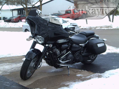  Batwing 6x9 Fairing with Full Stereo for Yamaha XV1900 Stratoliner/S/Deluxe - Gloss Black Painted