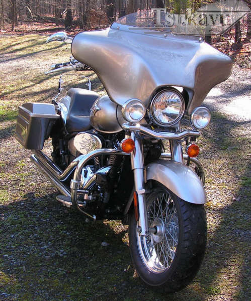 Batwing 6x9 Fairing with Full Stereo for Kawasaki VN900 Vulcan Classic/Classic LT - Gloss Black Painted