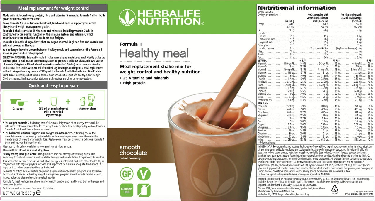 HERBAL Nutrition for LIFE™ | Herbalife Formula 1 Smooth Chocolate