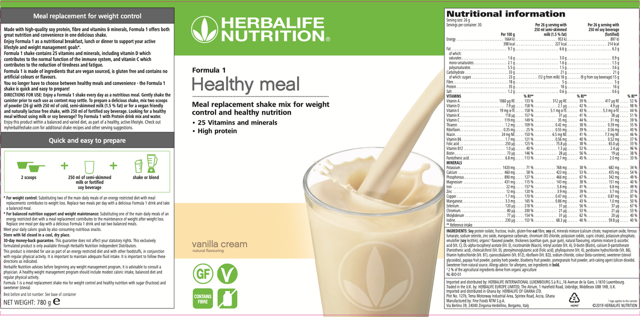 Herbalife Nutrition Shake Mix Vanilla Flavour Weightloss Package (Form –  Homeomall