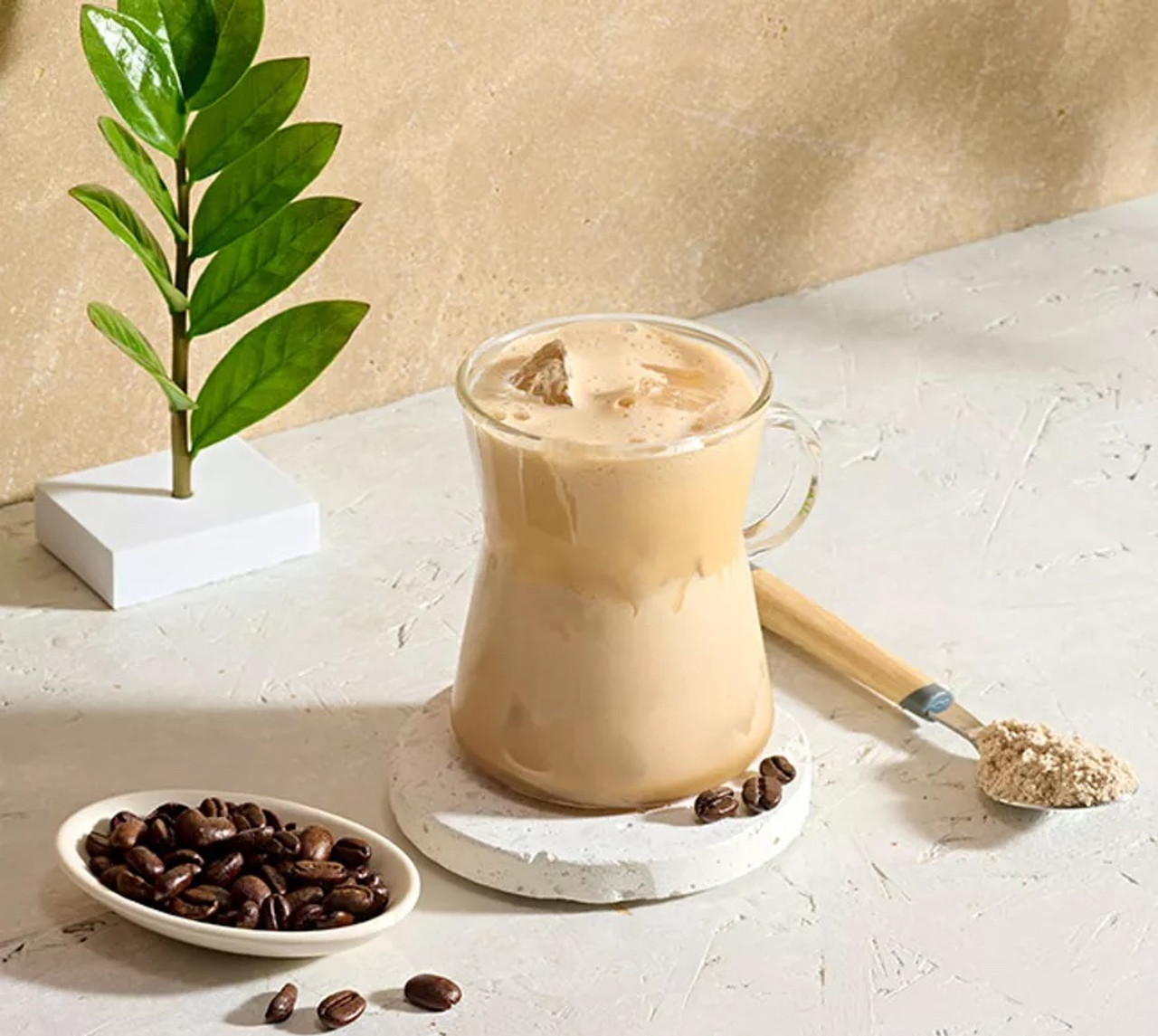 Iced Coffee Latte Iced Coffee Milk Woman Holding Glass Cup Stock