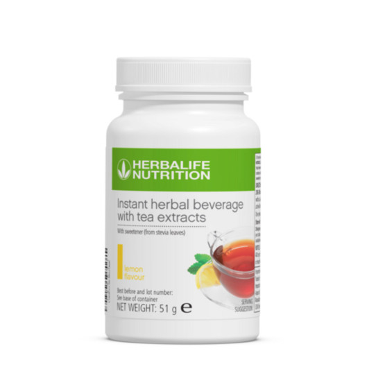 Herbalife Instant Herbal Beverage with Tea Extracts Lemon Flavour (51g). Container.
