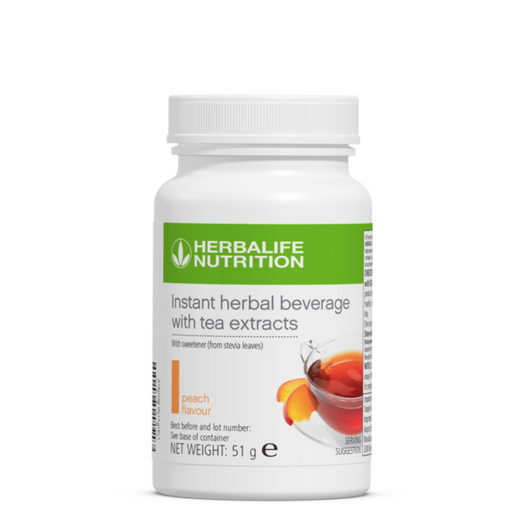 Instant Herbal Beverage with Tea Extracts Peach Flavour (51g). Container.
