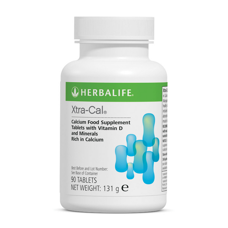 Herbalife Xtra-Cal Calcium Food Supplement with VitaminD (90 Tablets). Container.