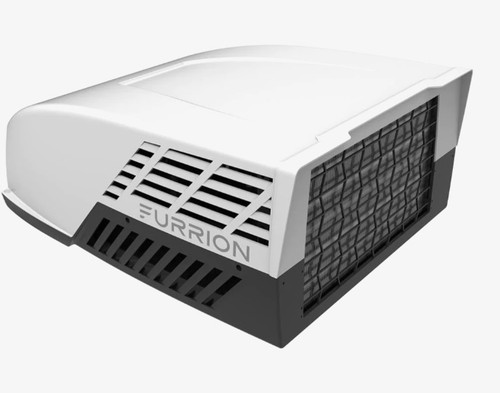 Air Conditioner; Furrion Chill ™; Fits 14 Inch x 14 Inch Vent Openings; R410A Refrigerant Cooling; 15000 BTU High Efficiency; 120 Volt; 15.6 Amp Compressor Draw; White; Ceiling Assembly And Wall Thermostat Sold Separately; 34-7/8 Inch Length x 27-5/8 Inch Width x 13-5/8 Inch Height; 84 Pounds