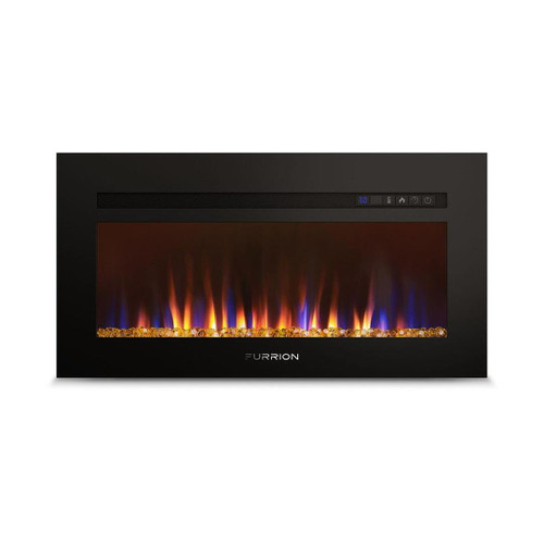 Fireplace Insert; Electric Fireplace With Crystals; LED Viewing Area; Plug-In Mount; 750 Watt And 1400 Watt Climate Control Settings; Heats Area Up To 500 Square Feet; 30 Inch Width x 17-3/4 Inch Height x 6-1/4 Inch Depth; 37.5 Pounds; Flat; Black; With IR Remote Control/ Slide Out Safety Shut Off Sensor/ Overheating Safety Shut Off Sensor And Intuitive Heat Management System