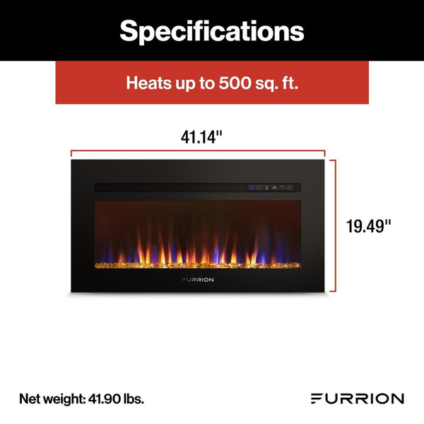 Furrion Greystone 40" Electric Fireplace (FF40SC15A-BL) Crystal Viewing Area