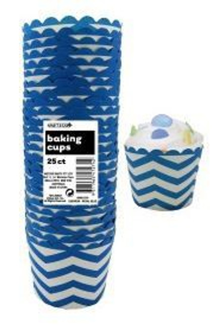 Baking Cups Chevron Royal Blue