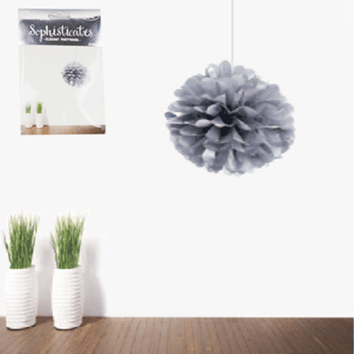 Puff Ball 30cm Metallic Silver