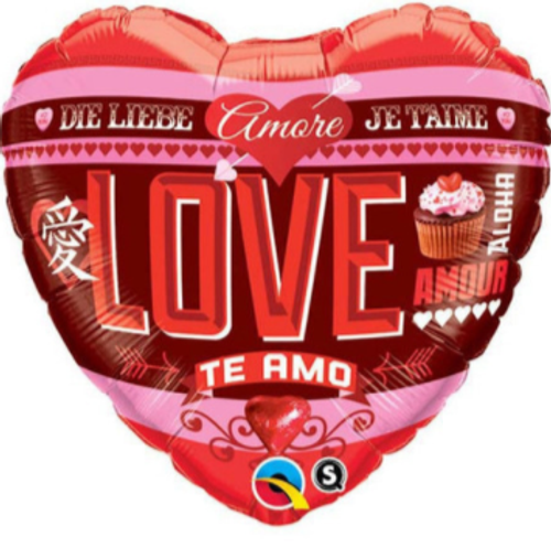 Love In Many Languages Foil Balloon