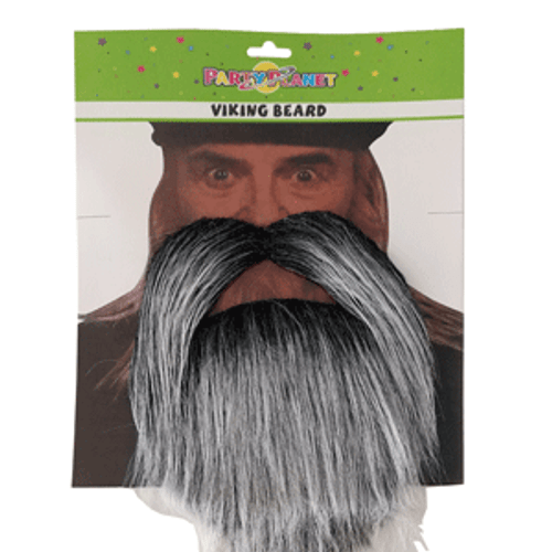 Viking Moustache and Beard - Grey