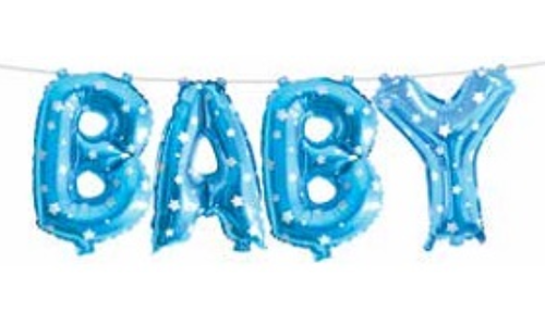 35cm Baby Letter Balloon Set - Blue