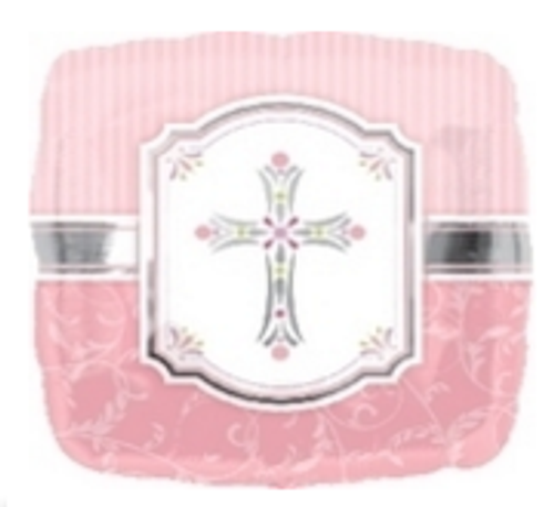 Communion Blessings Pink Foil Balloon