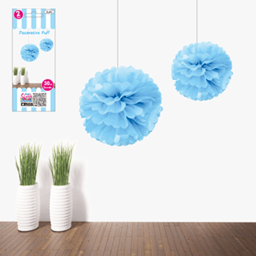 Decorative Puffs 30cm Light Blue