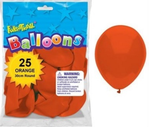 Funsational Orange 12 inch (30cm) Latex Balloons 25 Count