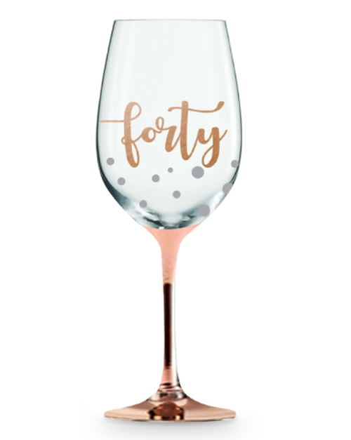 Forty Wine Glass Rose Gold