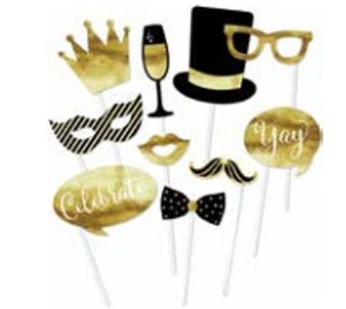Celebrate in Gold Photo Props