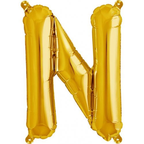 Gold 16inch Letter N Balloon