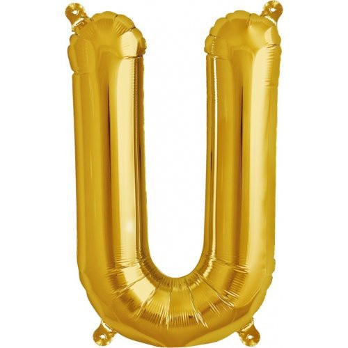 Gold 16in Letter U Balloon