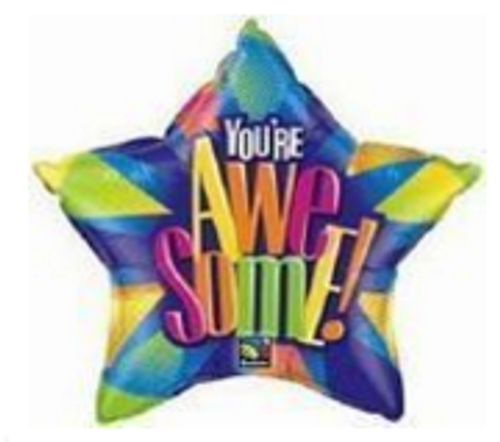 You're Awesome! Radiant Star Shaped Foil Balloon
