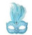 Eyemask Masquerade Dianella Pale Blue with Feathers