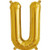 Gold 16in Letter U Balloon