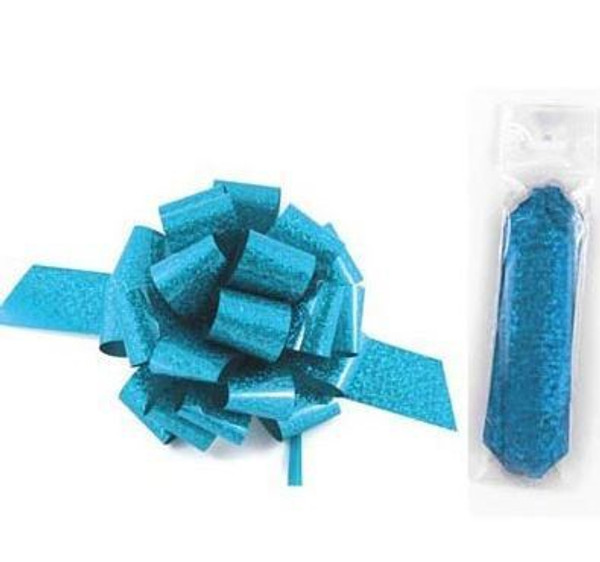 Pull Bow #5 Holographic Peacock Blue