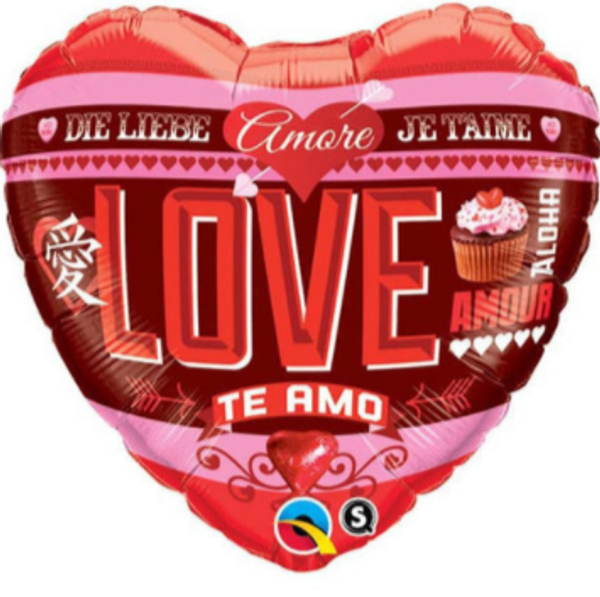 Love In Many Languages Foil Balloon