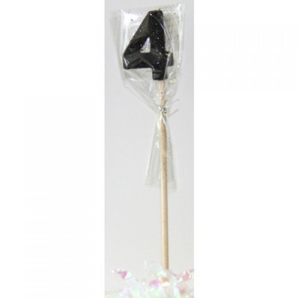 Black Glitter Long Stick Candle #4