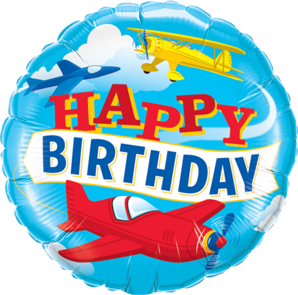 Birthday Airplanes Foil Balloon