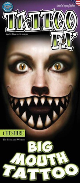 Tinsley Transfers - Big Mouth Cheshire Temporary Tattoo