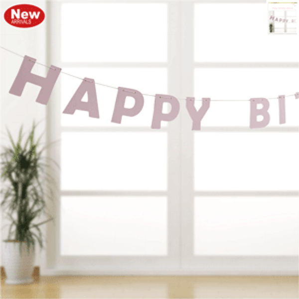 Happy Birthday Letter Banner - Pink