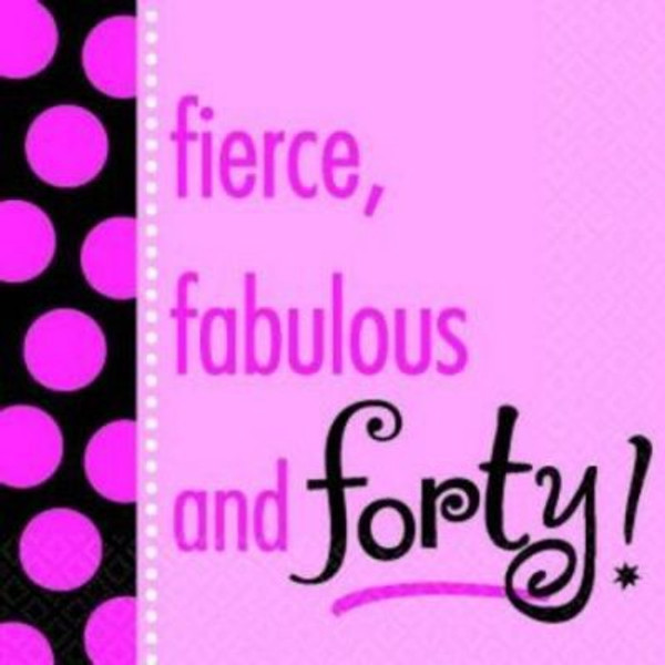 Fierce, Fabulous and Forty! Beverage Napkins
