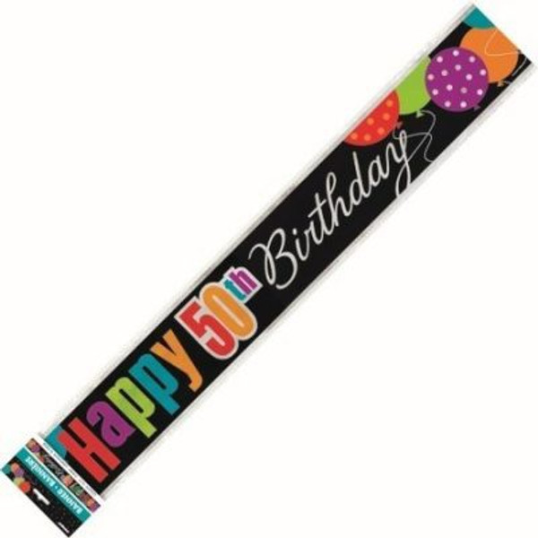 Birthday Cheers 50th Birthday Foil Banner