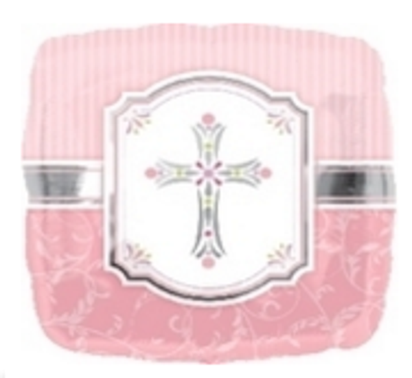 Communion Blessings Pink Foil Balloon