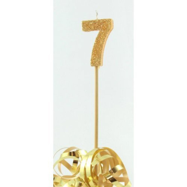 Gold Glitter Long Stick Candle #7