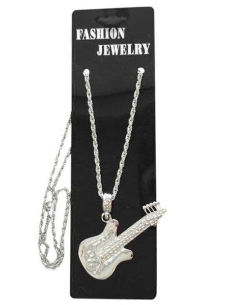 Guitar Necklace Silver