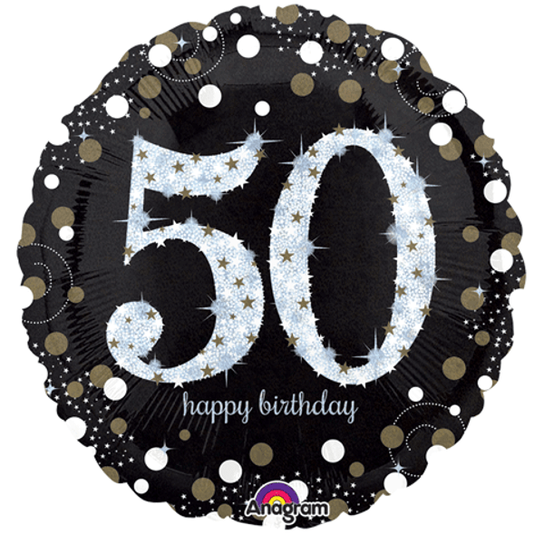 Sparkling Birthday 50 Jumbo Holographic Foil Balloon