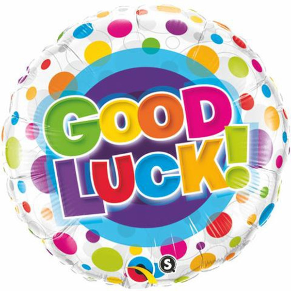 Good Luck Colourful Dots Foil Balloon