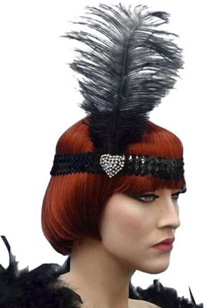Crystal Heart Flapper Headband