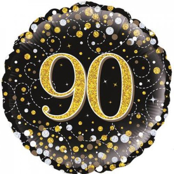 Sparkling Fizz Black & Gold 90  Foil Balloon