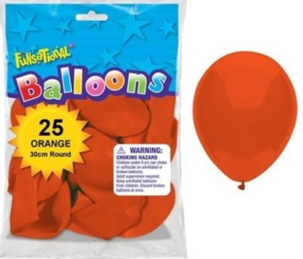 Funsational Orange 12 inch (30cm) Latex Balloons 25 Count