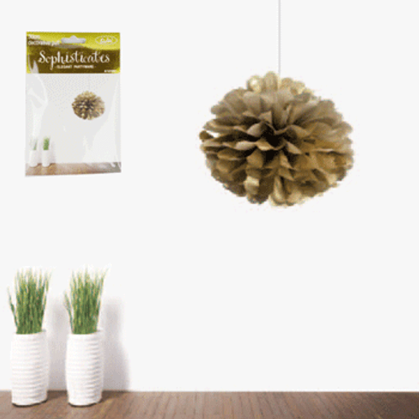 Puff Ball 30cm Metallic Gold